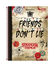 imagem principal do produto Caderno Espiral Capa Dura Universitário Connect 10 Matérias Stranger Things 160 Folhas