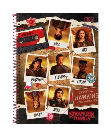 imagem principal do produto Caderno Espiral Capa Dura Universitário Connect 10 Matérias Stranger Things 160 Folhas