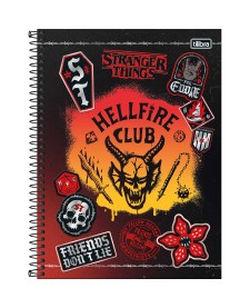 imagem principal do produto Caderno Espiral Capa Dura Universitário Connect 10 Matérias Stranger Things 160 Folhas