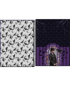 imagem de detalhe produto Caderno Espiral Capa Dura Universitário Connect 10 Matérias Wandinha 160 Folhas