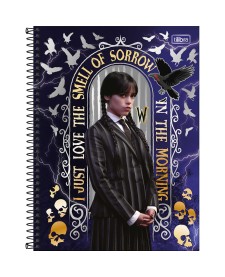 imagem principal do produto Caderno Espiral Capa Dura Universitário Connect 10 Matérias Wandinha 160 Folhas