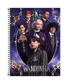 imagem principal do produto Caderno Espiral Capa Dura Universitário Connect 10 Matérias Wandinha 160 Folhas