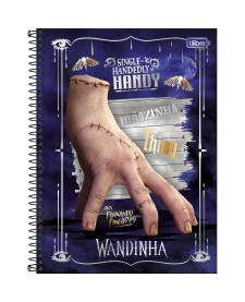 imagem principal do produto Caderno Espiral Capa Dura Universitário Connect 10 Matérias Wandinha 160 Folhas