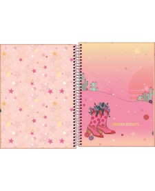 imagem de detalhe produto Caderno Espiral Capa Dura Universitário Connect 10 Matérias West Girl 160 Folhas
