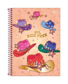 imagem principal do produto Caderno Espiral Capa Dura Universitário Connect 10 Matérias West Girl 160 Folhas