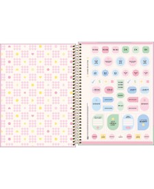 imagem de detalhe produto Caderno Espiral Capa Dura Universitário Connect 15 Matérias Happy 240 Folhas