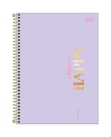 imagem principal do produto Caderno Espiral Capa Dura Universitário Connect 15 Matérias Happy 240 Folhas