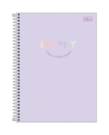 imagem principal do produto Caderno Espiral Capa Dura Universitário Connect 16 Matérias Happy 256 Folhas