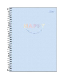 imagem principal do produto Caderno Espiral Capa Dura Universitário Connect 16 Matérias Happy 256 Folhas