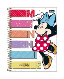 imagem principal do produto Caderno Espiral Capa Dura Universitário Connect 16 Matérias Minnie 256 Folhas