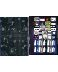 imagem de detalhe produto Caderno Espiral Capa Dura Universitário Connect 16 Matérias Nasa 256 Folhas