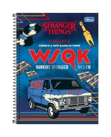 imagem principal do produto Caderno Espiral Capa Dura Universitário Connect 16 Matérias Stranger Things 256 Folhas