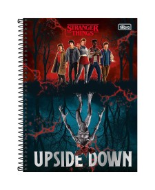 imagem principal do produto Caderno Espiral Capa Dura Universitário Connect 20 Matérias Stranger Things 320 Folhas