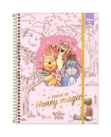 imagem principal do produto Caderno Espiral Capa Dura Universitário Top 10 Matérias Pooh 120 Folhas