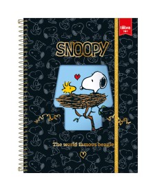imagem principal do produto Caderno Espiral Capa Dura Universitário Top 10 Matérias Snoopy 120 Folhas