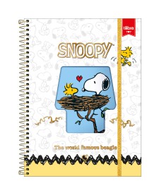 imagem principal do produto Caderno Espiral Capa Dura Universitário Top 10 Matérias Snoopy 120 Folhas