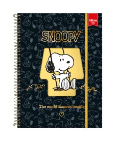 imagem principal do produto Caderno Espiral Capa Dura Universitário Top 10 Matérias Snoopy 120 Folhas