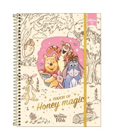 imagem principal do produto Caderno Espiral Capa Dura Universitário Top com Janela Pooh 1 Matéria 60 Folhas