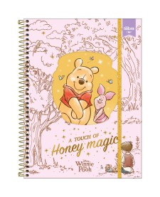 imagem principal do produto Caderno Espiral Capa Dura Universitário Top com Janela Pooh 1 Matéria 60 Folhas