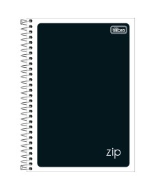 imagem principal do produto Caderno Espiral Capa Flexível 1/4 Zip Preto 48 Folhas