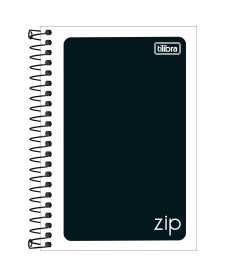 imagem principal do produto Caderno Espiral Capa Flexível 1/8 Zip Preto 48 Folhas
