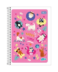 imagem principal do produto Caderno Espiral Capa Flexível Universitário 1 Matéria D+ Feminino 96 Folhas