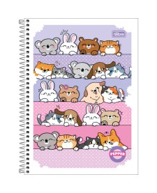 imagem principal do produto Caderno Espiral Capa Flexível Universitário 1 Matéria Pepper Feminino 80 Folhas