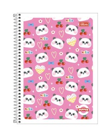 imagem principal do produto Caderno Espiral Capa Flexível Universitário 1 Matéria Pepper Feminino 80 Folhas