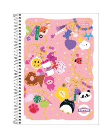 imagem principal do produto Caderno Espiral Capa Flexível Universitário 1 Matéria Pepper Feminino 80 Folhas