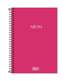 imagem principal do produto Caderno Espiral Capa Plástica 1/4 sem Pauta Neon Pink 80 Folhas