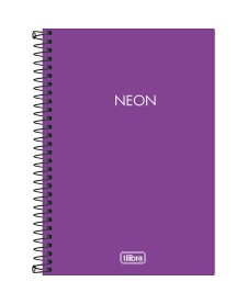 imagem principal do produto Caderno Espiral Capa Plástica 1/4 sem Pauta Neon Roxo 80 Folhas