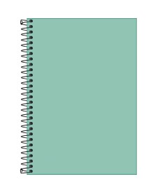 imagem de detalhe produto Caderno Espiral Capa Plástica 1/4 sem Pauta Neon Turquesa 80 Folhas