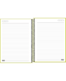 imagem de detalhe produto Caderno Espiral Capa Plástica Universitário 1 Matéria Neon Verde-Limão 80 Folhas