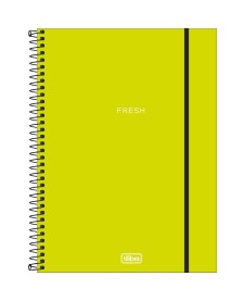 imagem principal do produto Caderno Espiral Capa Plástica Universitário 1 Matéria Neon Verde-Limão 80 Folhas