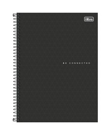 imagem principal do produto Caderno Espiral Capa Plástica Universitário 10 Matérias Neon Connect Masculino 160 Folhas