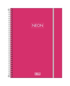 imagem principal do produto Caderno Espiral Capa Plástica Universitário 10 Matérias Neon Fit Feminino 160 Folhas