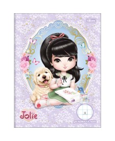imagem principal do produto Caderno Quadriculado 1x1 cm Brochura Capa Dura Jolie 40 Folhas