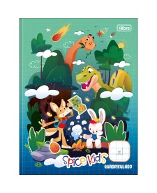 imagem principal do produto Caderno Quadriculado 1x1 cm Brochura Capa Dura Spice Kids 40 Folhas