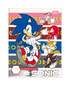 imagem principal do produto Caderno Quadriculado 1x1 cm Brochura Capa Dura Universitário Sonic 40 Folhas