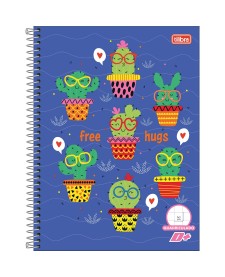 imagem principal do produto Caderno Quadriculado 1x1 cm Espiral Capa Dura Universitário D+ 96 Folhas