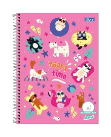 imagem principal do produto Caderno Quadriculado 1x1 cm Espiral Capa Dura Universitário D+ 96 Folhas