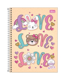 imagem principal do produto Caderno Quadriculado 1x1 cm Espiral Capa Dura Universitário Spice 80 Folhas