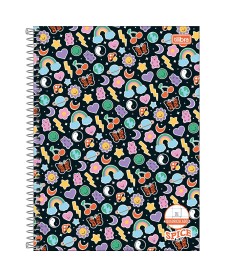 imagem principal do produto Caderno Quadriculado 1x1 cm Espiral Capa Dura Universitário Spice 80 Folhas