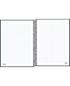 imagem de detalhe produto Caderno Quadriculado 1x1 cm Espiral Capa Dura Universitário Zip Preto 80 Folhas