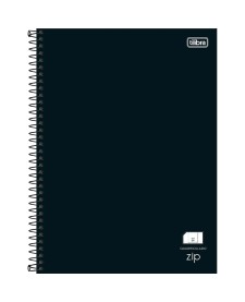 imagem principal do produto Caderno Quadriculado 1x1 cm Espiral Capa Dura Universitário Zip Preto 80 Folhas