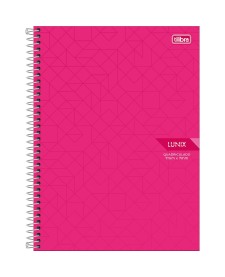imagem principal do produto Caderno Quadriculado 7x7 mm Espiral Capa Dura Universitário Lunix 80 Folhas