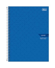 imagem principal do produto Caderno Quadriculado 7x7 mm Espiral Capa Dura Universitário Lunix 80 Folhas