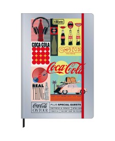 imagem principal do produto Caderno Sem Pauta Costurado Capa Dura Fitto G Coca-Cola 80 Folhas