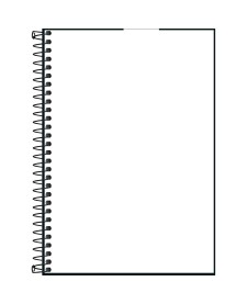 imagem de detalhe produto Caderno sem Pauta Espiral Capa Plástica 1/4 Neon Branco 80 Folhas