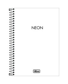 imagem principal do produto Caderno sem Pauta Espiral Capa Plástica 1/4 Neon Branco 80 Folhas